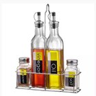 Galheteiro De Vidro Com Suporte 4 Peças Para Restaurante Bar