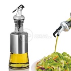 Galheteiro De Vidro E Aço Inoxidável 200ml Porta Azeite Vinag