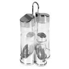 Galheteiro Em Vidro 4 Peças Com Suporte Art House