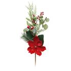 Galho Com Poinsetia Frutas Vermelhas 70x15x7 1206394