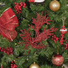 Galho Decorativo Folhas Glitter Vermelho 1x20x45cm Cromus