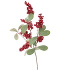 Galho Folhas e Frutas Vermelho e Verde 10x25x60cm Cromus