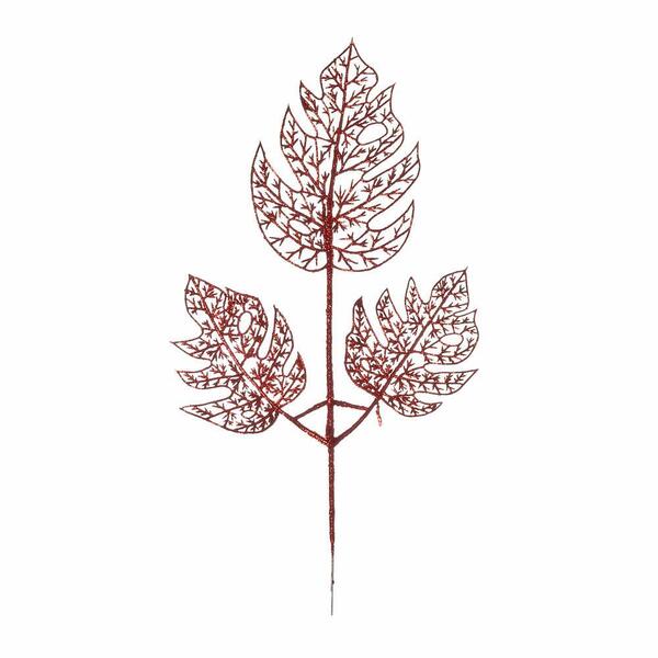 Galho Folhas Vazadas Com Gliter 40x20x1 1595124
