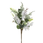 Galho Frutas e Folhas Branco 7x23x44cm Cromus