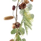 Galho Frutas e Pinhas Verde 6x35x150cm Cromus