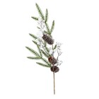 Galho Natalino Branco e Verde 6x10x65cm Cromus