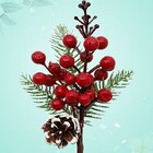 Galhos Pick Berry Vermelho Decoração De Natal 30cm Kit 8pçs