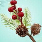 Galhos Pick Berry Vermelho Enfeite Natalino 30cm Kit 10pçs