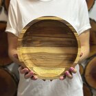 Gamela Redonda De Madeira Teca Para Churrasco Stolf 23 X 23 X