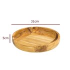 Gamela Redonda De Madeira Teca Para Churrasco Stolf 31 X 31 X