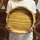 Gamela Redonda De Madeira Teca Para Churrasco Stolf 31 X 31 X