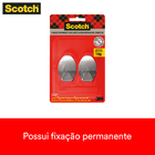 Gancho Adesivo 1,5kg Aço Inox Prata Scotch 2 peças