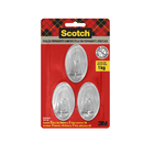 Gancho Adesivo 1kg Transparente Scotch 3 peças