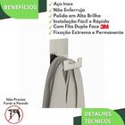 Gancho Adesivo 3m Inox Cabide De Parede Autocolante Elg