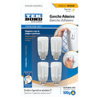 Gancho Adesivo até 0,500kg Branco Topázio 4 peça