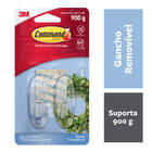 Gancho Adesivo Médio 0,9 kg Transparente Command 3M 2 unidades