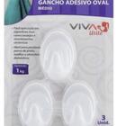 Gancho Adesivo Oval Bemfixa Tamanho Médio Com 03 Unidades