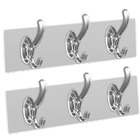 Gancho Adesivo Transparente C/ 3 Ganchos  Kit C/ 2