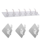 Gancho Adesivo Transparente C/ 6 Ganchos + 3 Unitários