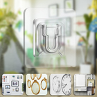 Gancho Adesivo Transparente De Rosca  E De Encaixe Kit C/ 8