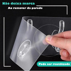 Gancho Adesivo Transparente Kit C/ 6