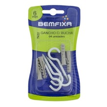 Gancho Branco 3 4x60 Com Bucha 6mm Ct