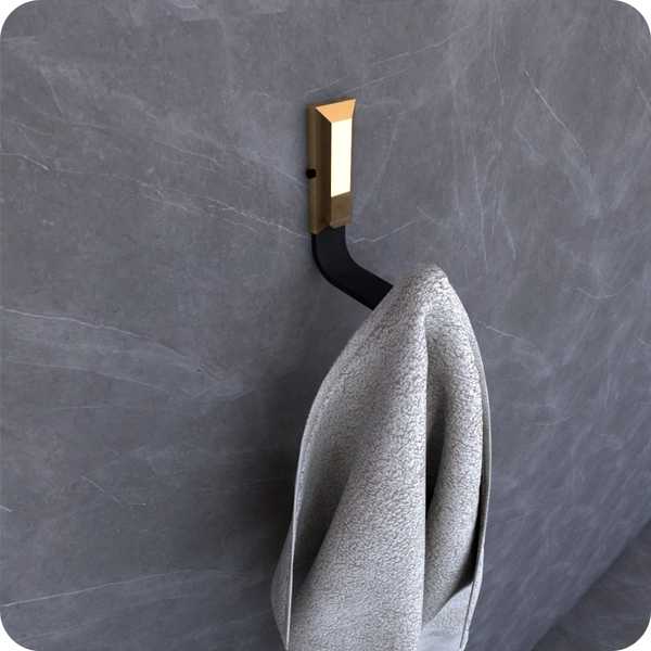 Gancho Cabide De Toalha Para Banheiro Preto E Gold Empire