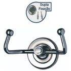 Gancho Cabideiro Duplo Porta Toalha Parede Metal Inox