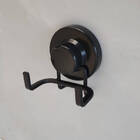 Gancho Com Ventosa Preto Duplo Cabide Multiuso Para Roupas Fa