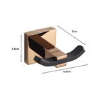 Gancho De Banheiro Preto Fosco C/ Rose Suporte Toalha Rosto