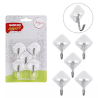 Gancho De Parede Autocolante Com 5 Unidades Suporta 1,5 Kg Br