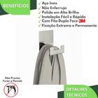 Gancho De Parede Inox Adesivo Toalha Cabide Banheiro Elg