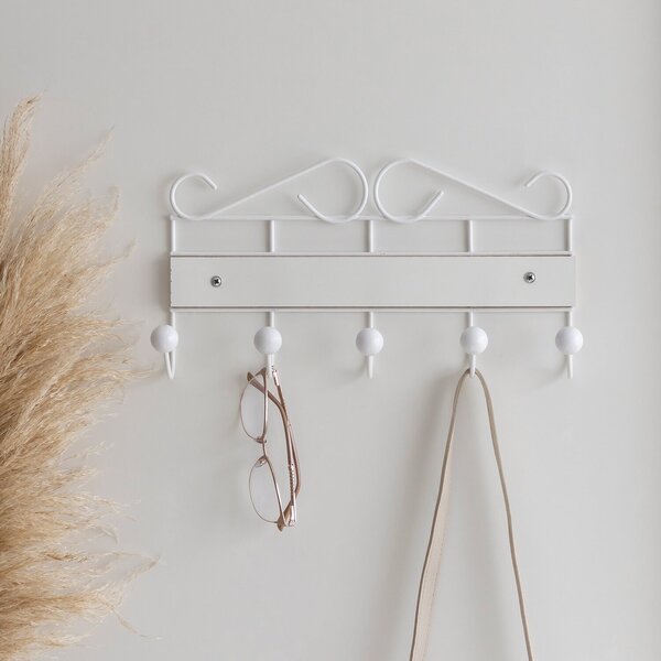 Gancho Decorativo De Parede Barroco Branco