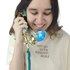 Gancho Monofone Telefone Fixo Linha Estilo Retro Azul Decoraç
