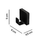 Gancho de Parede Plástico Adesivo 6x4,5cm Preto Arthi