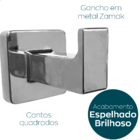 Gancho Porta Toalha De Rosto Cromado Cabide Simples Suporte D