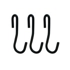 Gancho S Com 3 Unidades - Preto