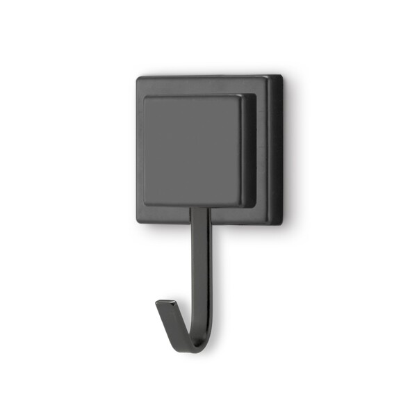 Gancho Suporte Cabide Toalha Banheiro Adesivo 3m Preto Fosco