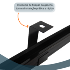 Gancho curto perfilado 38x38mm Cor preta Seb Brasil