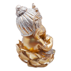 Ganesha Da Prosperidade Ganesh Músico Percussão Gold 14 Cm