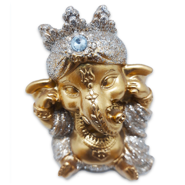 Ganesha Da Sabedoria Enfeite Ganesha Não Ouço Gold 8 Cm