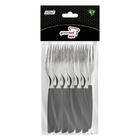 Garfo De Mesa Pop Color Cinza Cabo Plástico 12 Peças Gourmet