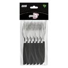 Garfo De Mesa Pop Color Preto Cabo Plástico 12 Peças Gourmet