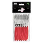 Garfo De Mesa Pop Color Vermelho Cabo Plástico 12 Peças Gourm