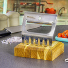 Garfo Destrinchador Garra De Urso Inox Com Base Em Madeira Te