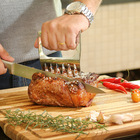 Garfo Destrinchador Garra De Urso Inox Com Base Em Madeira Te