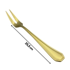 Garfo Dourado Para Churrasco Carne Peixe Victoria Fineza