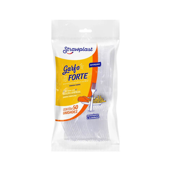 Garfo Forte Cristal C/50 - Strawplast