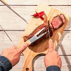 Garfo Para Churrasco Aço Inox Com Cabo De Bambu