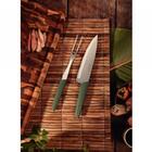 Garfo Trinchante Lyf Verde Com Lâmina Aço Inox  E Cabo De Pol